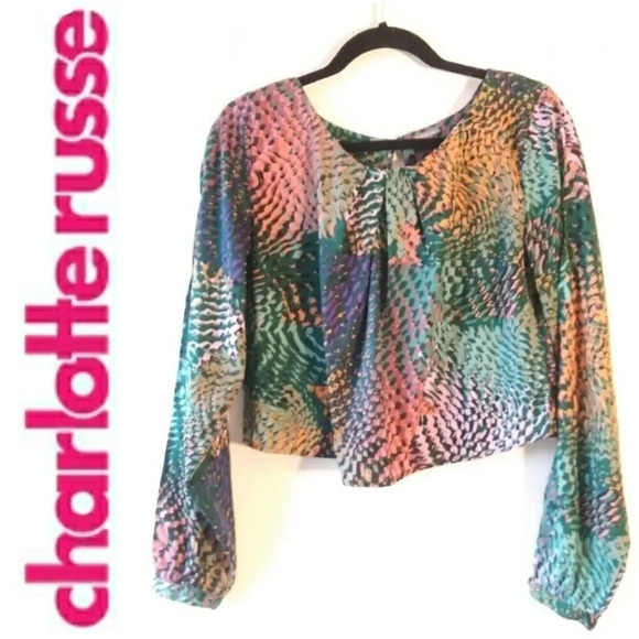 CHAROLOTTE RUSSE SPLIT SLEEVE BLOUSE - Picture 1 of 5